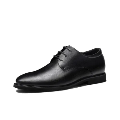 AOKANG Hidden Wedge Men's Shoes Dress Shoes Men's Black