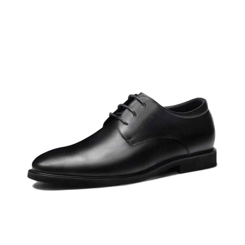 AOKANG Hidden Wedge Men's Shoes Dress Shoes Men's Black-0