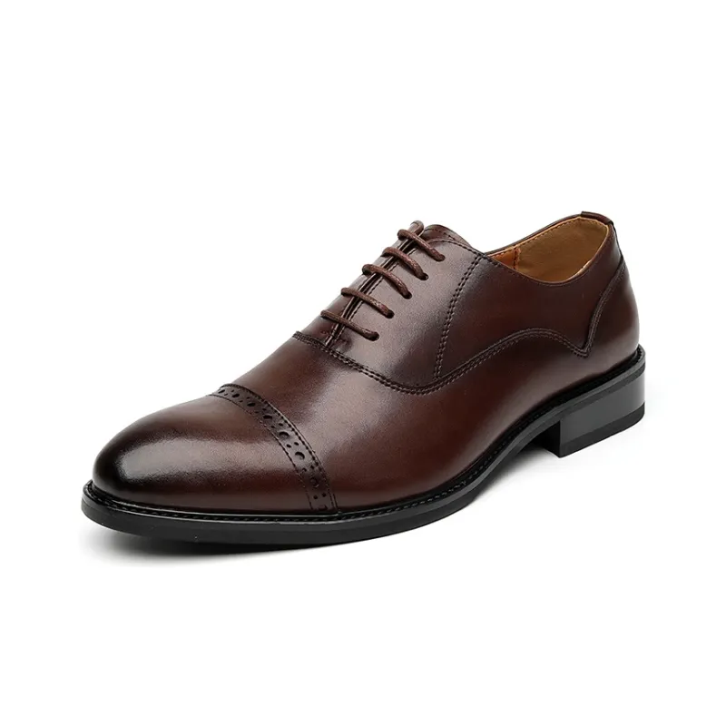 XIAOTOULANG Dress Shoes Men Low Top Black/Brown-6