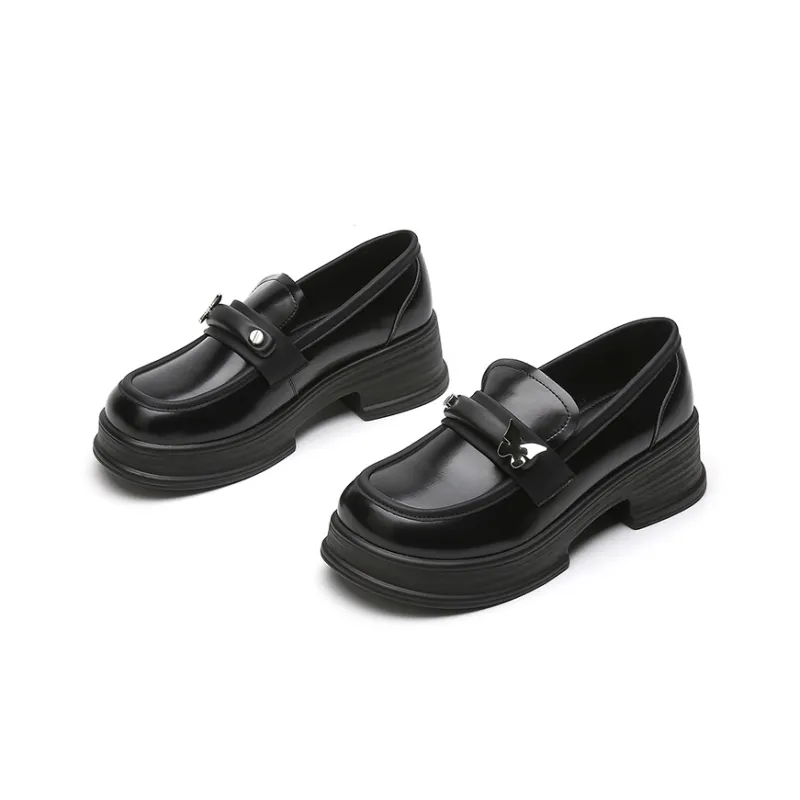 EXULL Q Ballet Flats Loafers 5cm Women's Black-1