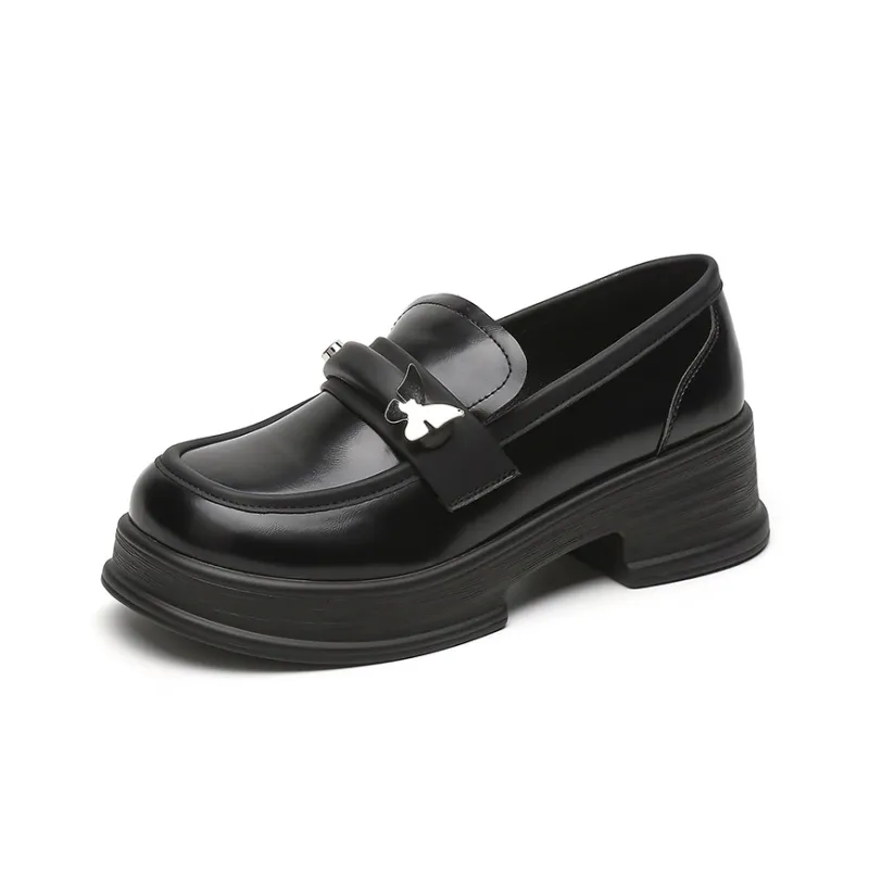 EXULL Q Ballet Flats Loafers 5cm Women's Black-0