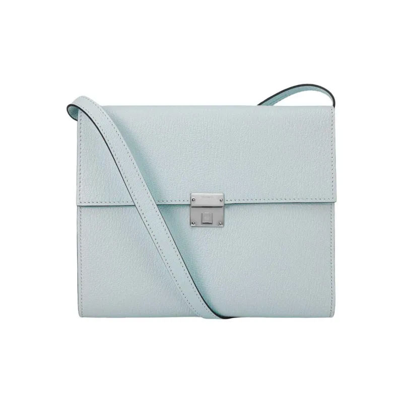 HERMES Clic Mysore Goat Skin Crossbody Bag, Shoulder Bag Women's T0 Bleu Brume Dusty Blue-1