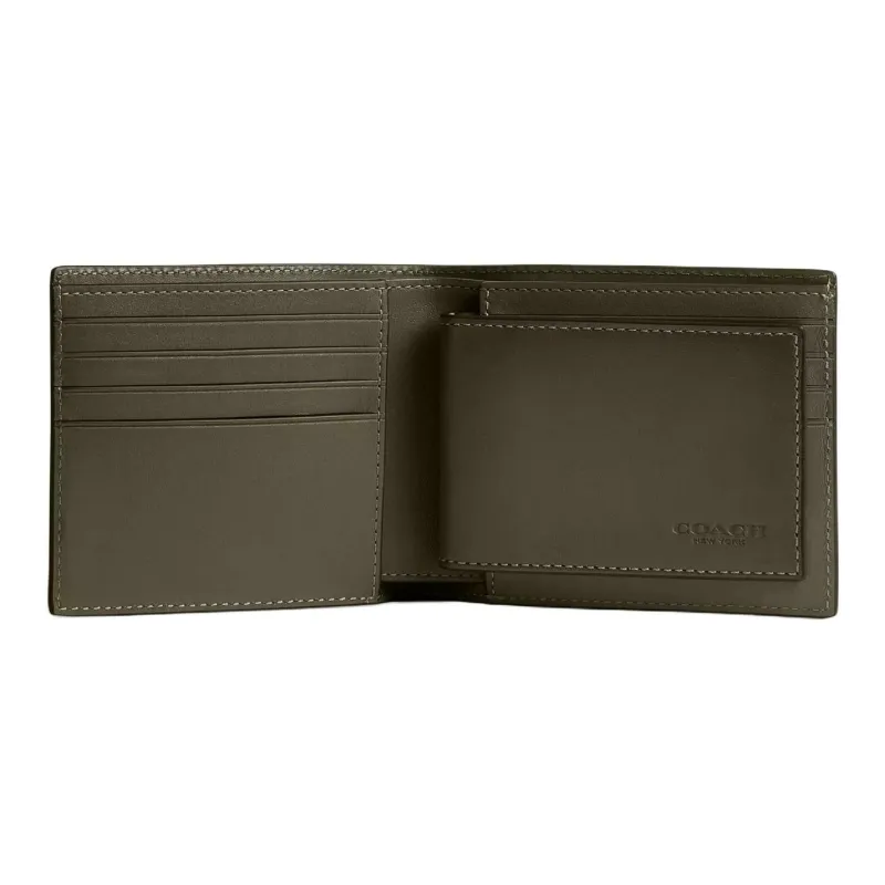 COACH 3 IN 1 Wallet Calfskin 3-in-1 Wallets Mini Men's Army Green-2