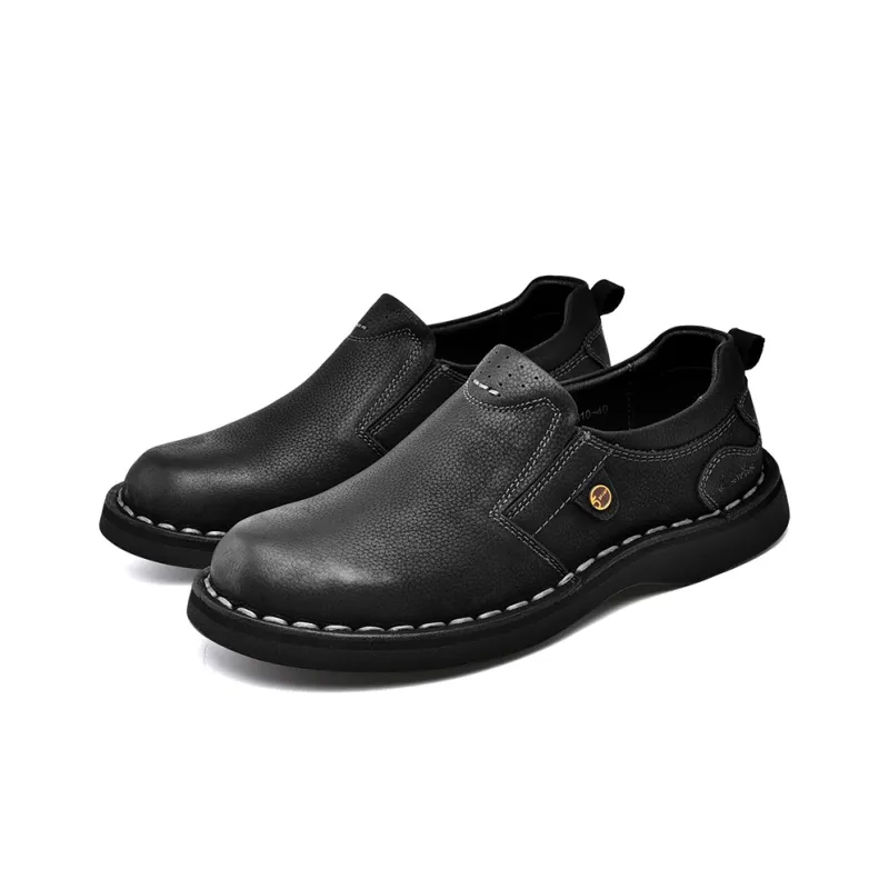 Laoks Men's Casual Shoes Men Low Top Black/Light Brown/Dark Brown-3