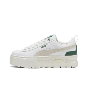 PUMA Mayze Slip Resistant Low Top Skateboard Shoes Women's White Green