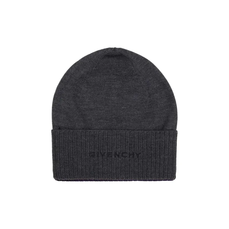 GIVENCHY Wool Beanies Men's Gray-0