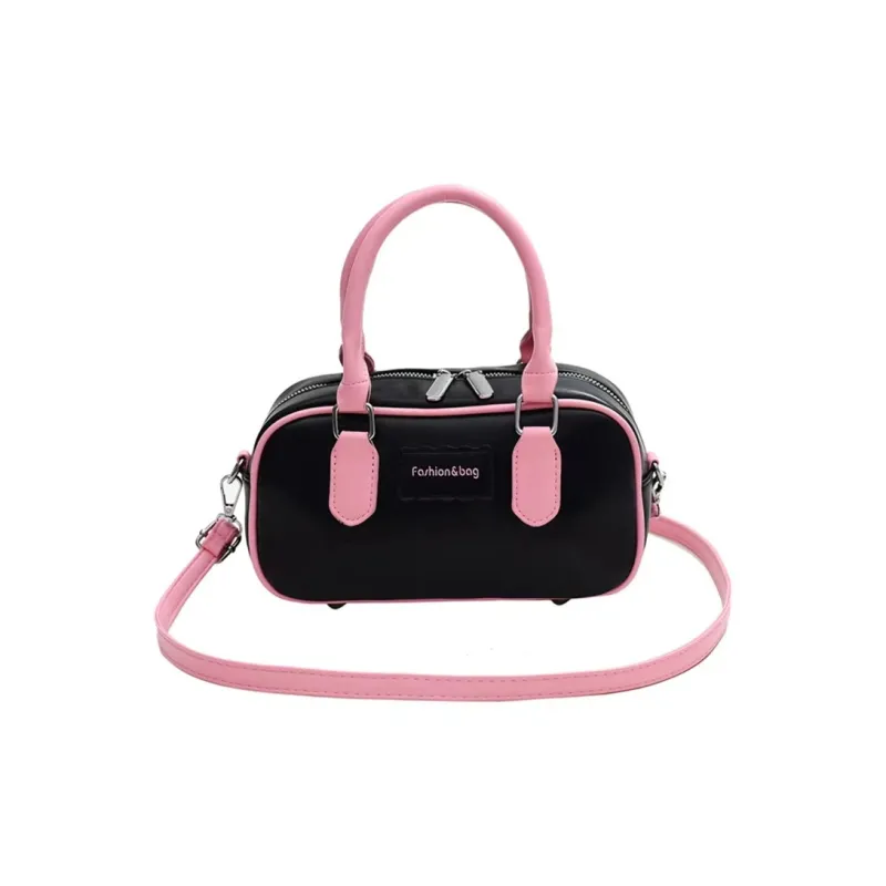 NOMK PU Shoulder Bag, Crossbody Bag, Handbag Regular Women's Black/Ecru/Pink/Brown-0