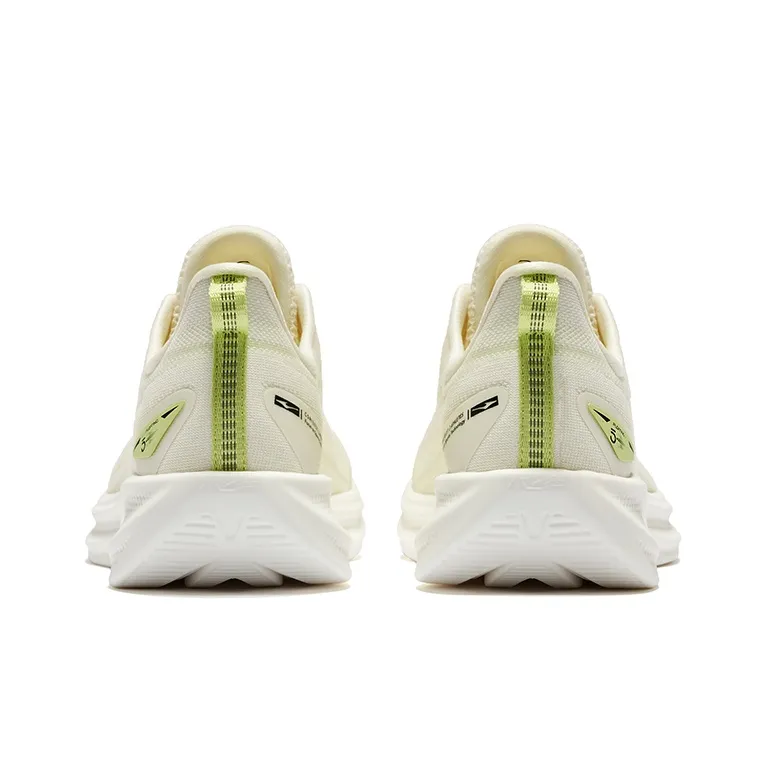Erke Cushioning Wear Resistant Low Top Sprint Running Shoes Men's Microcrystal White Wheat Sprout Green-3