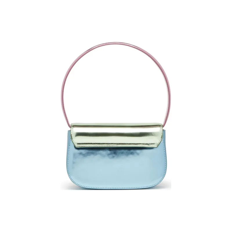 DIESEL Cow Leather Portable Crossbody Bag, Shoulder Bag Women's Green & Pink-2