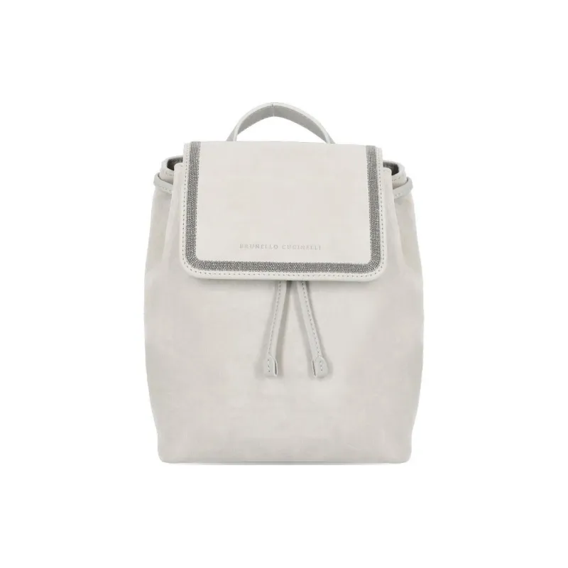Brunello Cucinelli Suede Backpack Women's Gray-0