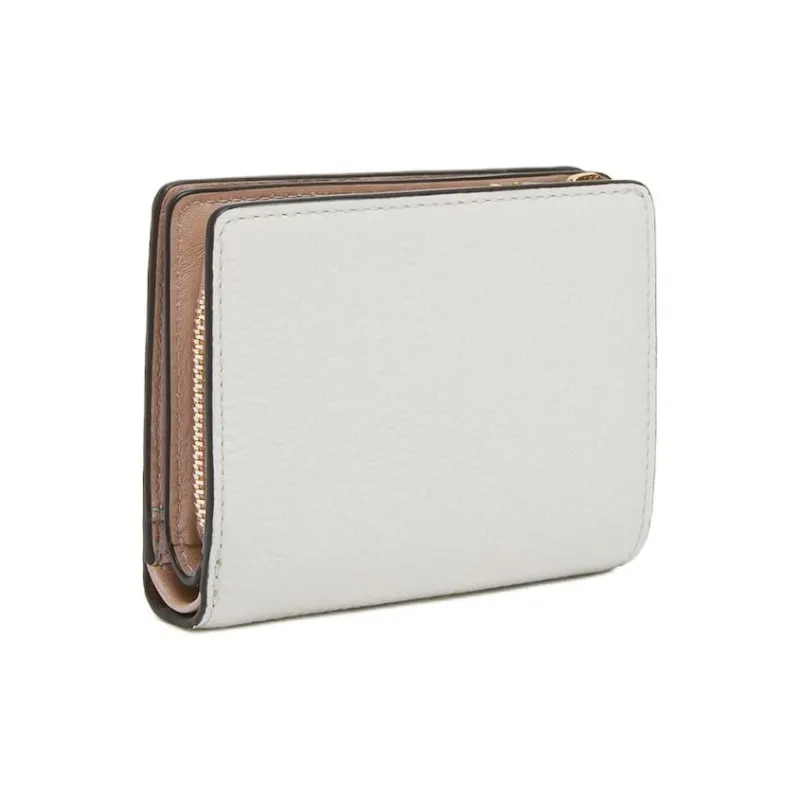 Furla Grain Leather Card Holder, Wallet Women's Mugwort Color Patched With Cotton Candy Patched With Fabric Color-1