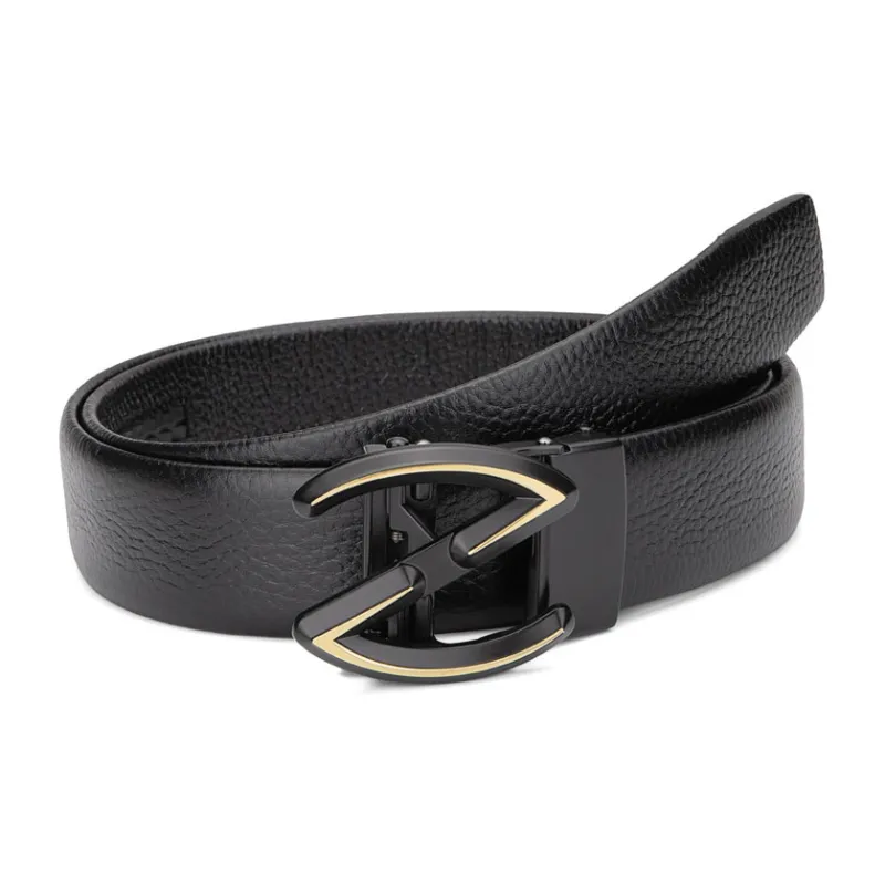 Cows Reign Gold Z Shaped Genuine Leather Trendy Fashion Soft Leather Belts Men's-1