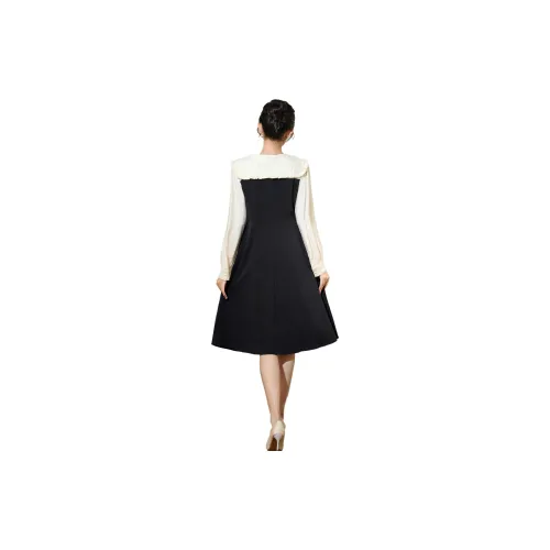 SMEN Long-Sleeved Dresses Women's Black