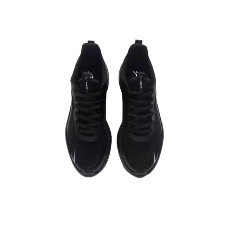 QIAODAN Cushioned Wear Resistant Breathable Lightweight Low Top Running Shoes Men's Black-2