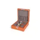 6 Watch Slot-Brown Microfiber Leather+Gray Fleece