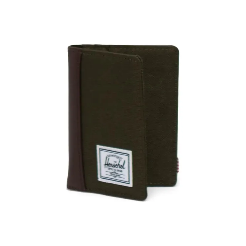 Herschel Recycled Fabric Wallet Unisex Ivy Green With Coffee Accents-1