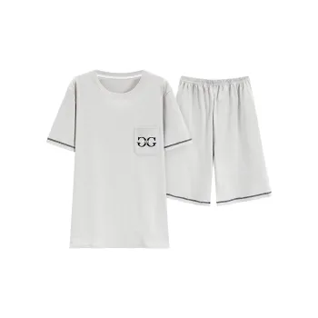 The Story Of The Flower Season Pajama Set Men's Light Gray