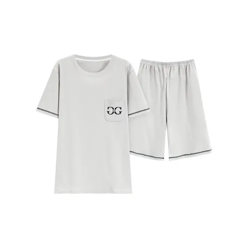 The Story Of The Flower Season Pajama Set Men's Light Gray
