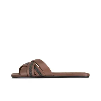 Brunello Cucinelli Beaded Slip-On Sandals Women's
