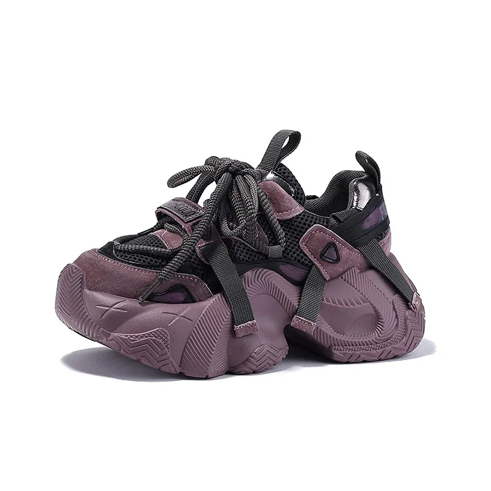 SELAIYA Anti Slip And Wear Resistant Height Increasing Low Top Chunky Sneakers Women's-5