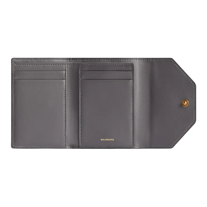 Balenciaga Smooth Calf Leather Wallet Women's Black-6