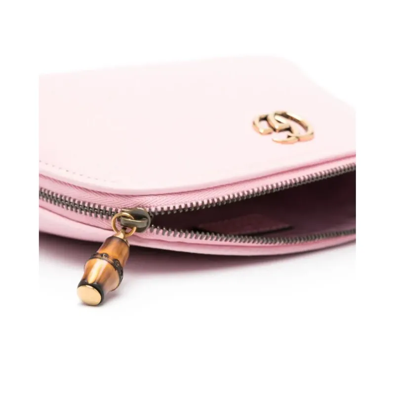 GUCCI Calfskin Clutch Makeup Bag Women's Blush Pink Red-1