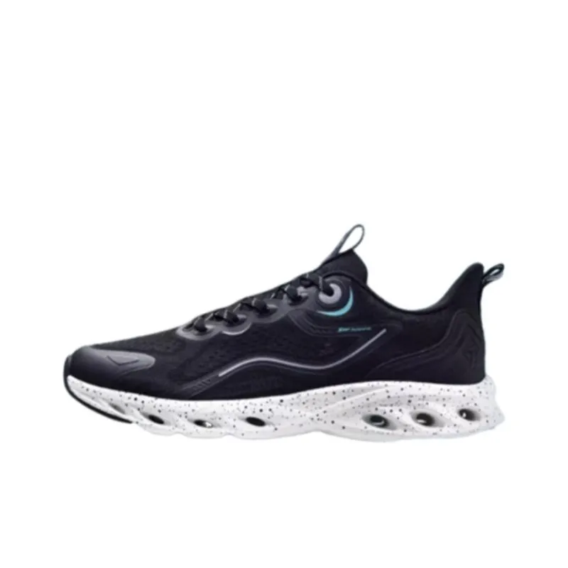 XTEP Cushioning Anti Slip And Wear Resistant Breathable Support Low Top Running Shoes Men's Black-0