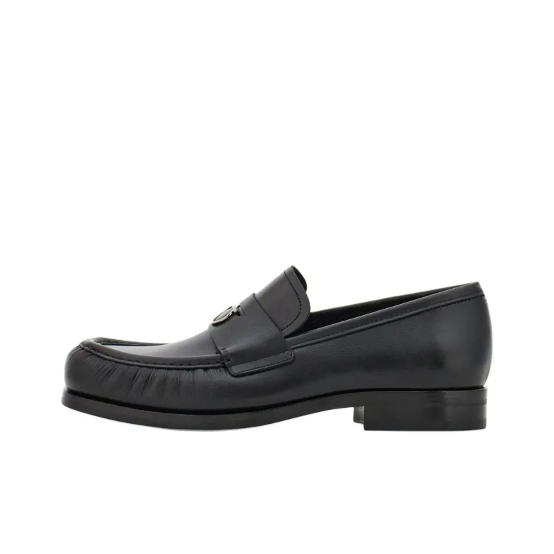 FERRAGAMO Gancini-plaque Leather Loafers-0