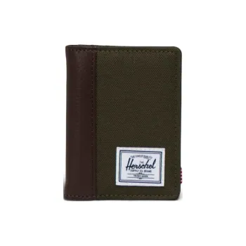 Herschel Recycled Fabric Wallet Unisex Ivy Green With Coffee Accents