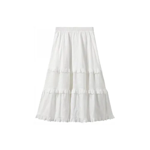 Inman Casual Long Skirts Women's Off White