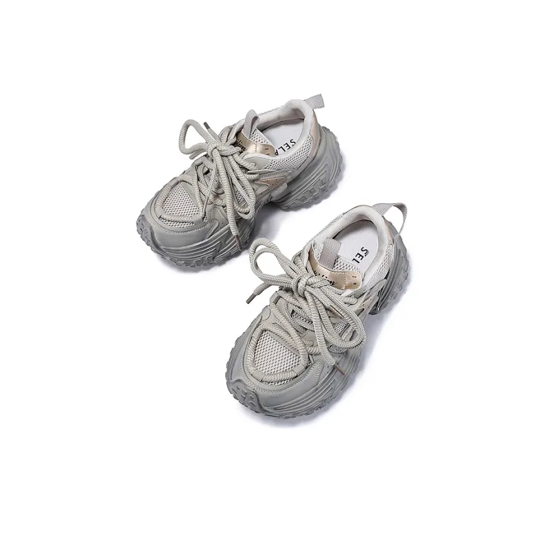SELAIYA Anti Slip And Wear Resistant Height Increasing Low Top Chunky Sneakers Women's-3