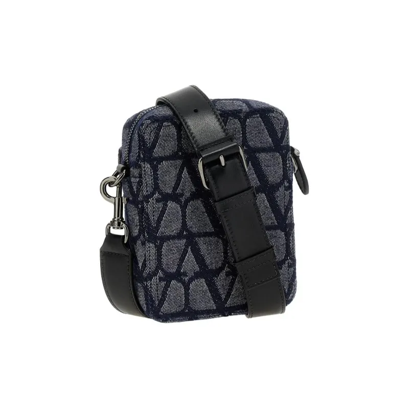 Valentino Leather Crossbody Bag Shoulder Bag Men's Blue-1