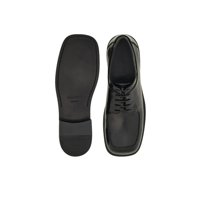 FERRAGAMO Square-toe Derby Shoes-4