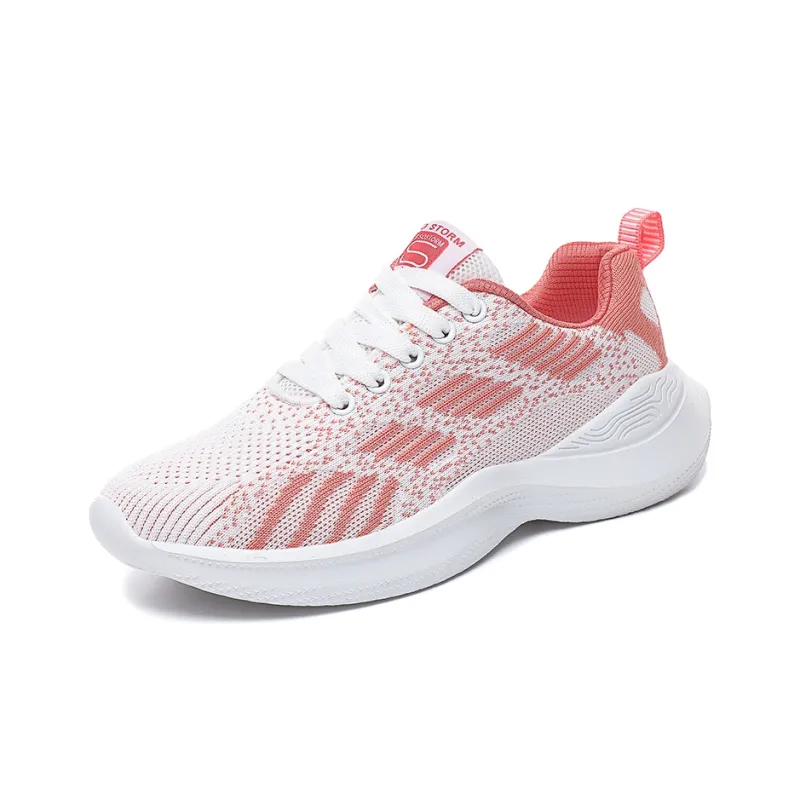 Lingwuzhe Cushioning, Slip Resistant, Lightweight Low Top Running Shoes Unisex Pink-1