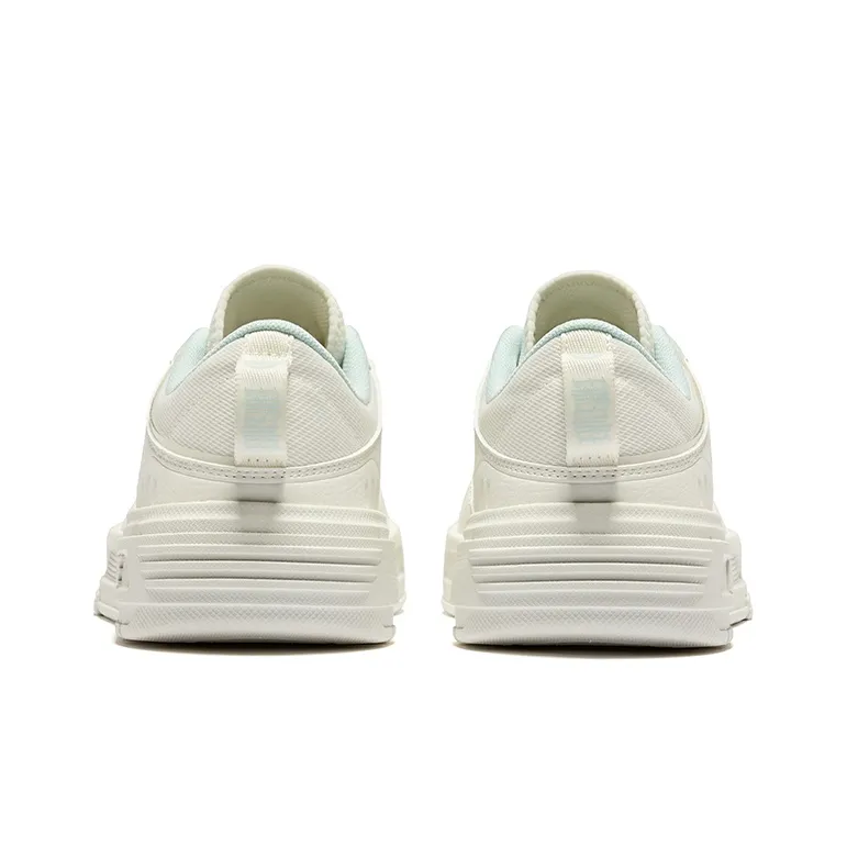 Erke Qingshi Durable Breathable Low Top Skateboard Shoes Women's Microcrystal White-3