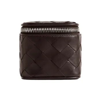 Bottega Veneta Cow Leather Watch Box Storage Bag Men's Chocolate Brown