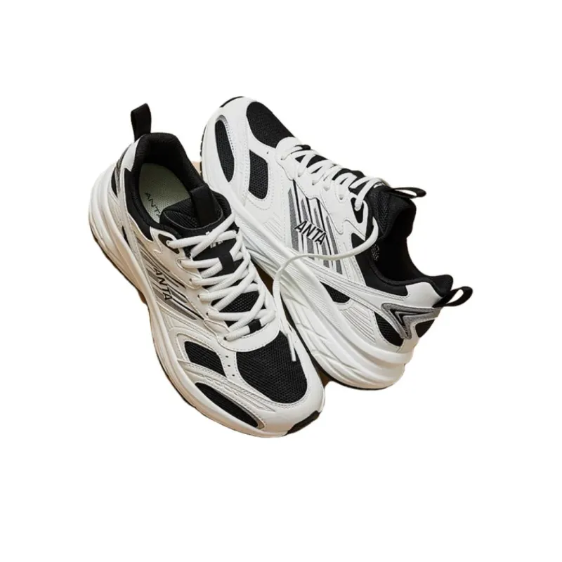 Anta Cushioning Wear Resistant Low Top Running Shoes Men's White Black-1