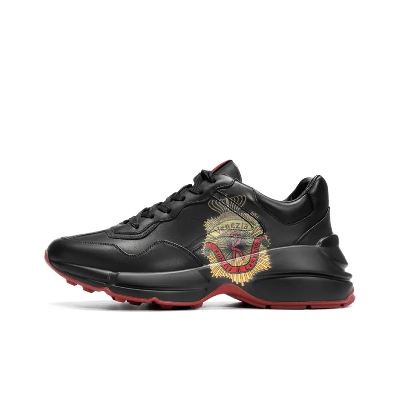 ROBERTA DI CAMERINO Anti Slip And Wear Resistant Height Increasing Low Top Chunky Sneakers Men's Black-0