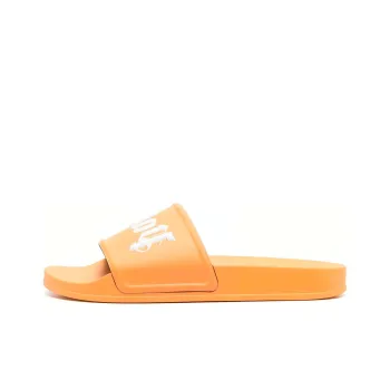 PALM ANGELS Logo Pool Slides Orange White