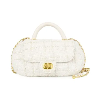 CHISIY Fabric Small Square Bag Shoulder Bag Crossbody Handbag Regular Women's Scented Ecru