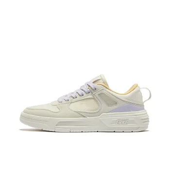 Erke Qingshi Durable Breathable Low Top Skateboard Shoes Women's Microcrystal White Wild Gray