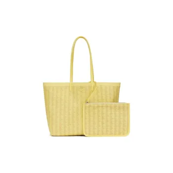 LACOSTE PVC Tote Bag Shopping Bag Shoulder Bag Handbag Large Size Women's Yellow