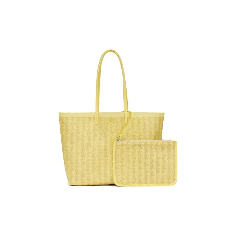 LACOSTE PVC Tote Bag Shopping Bag Shoulder Bag Handbag Large Size Women's Yellow-0