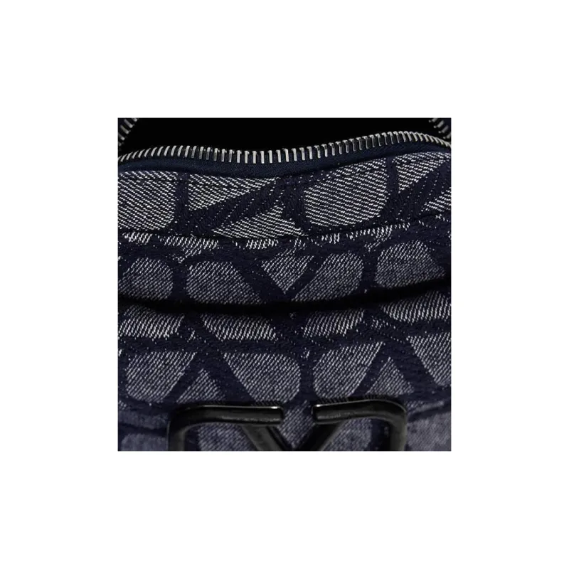 Valentino Leather Crossbody Bag Shoulder Bag Men's Blue-2