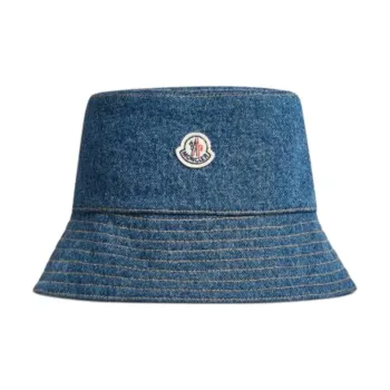 Moncler Logo Patch Denim Fisherman Hat