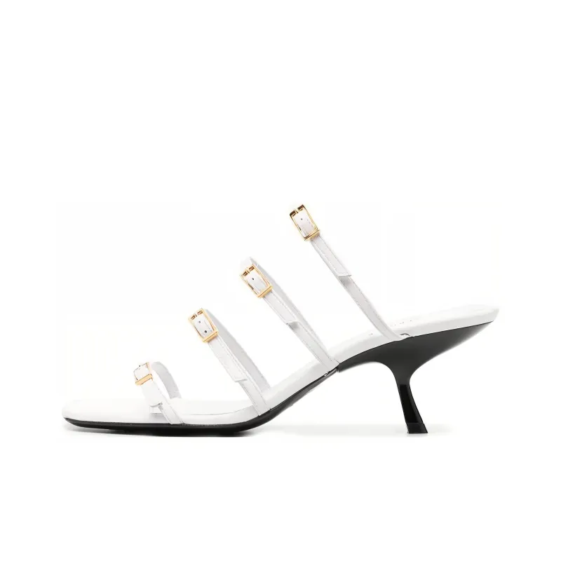 SERGIO ROSSI Rubber Sole Slide Slippers Women's White-0