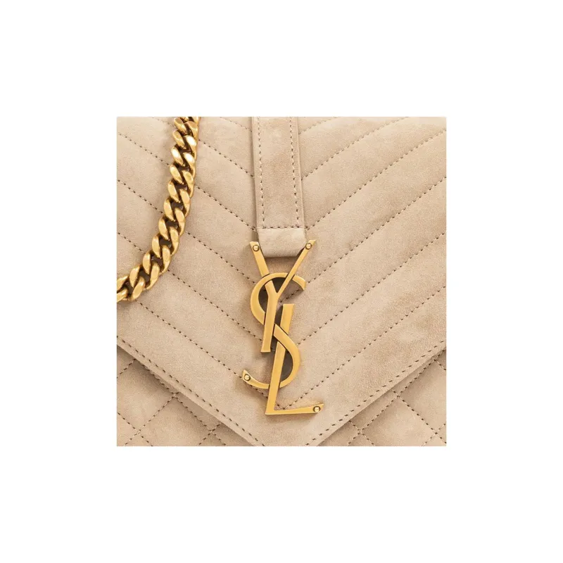 SAINT LAURENT CASSANDRA Calfskin Crossbody Bag Shoulder Bag Women's Matte Gold-3