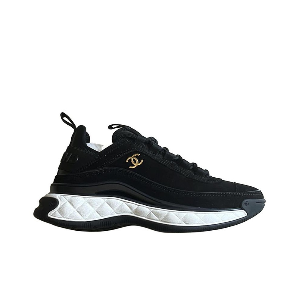 CHANEL Wear Resistant Low Top Casual Shoes Women's Black CHANEL Wear Resistant Low Top Casual Shoes Women's Black