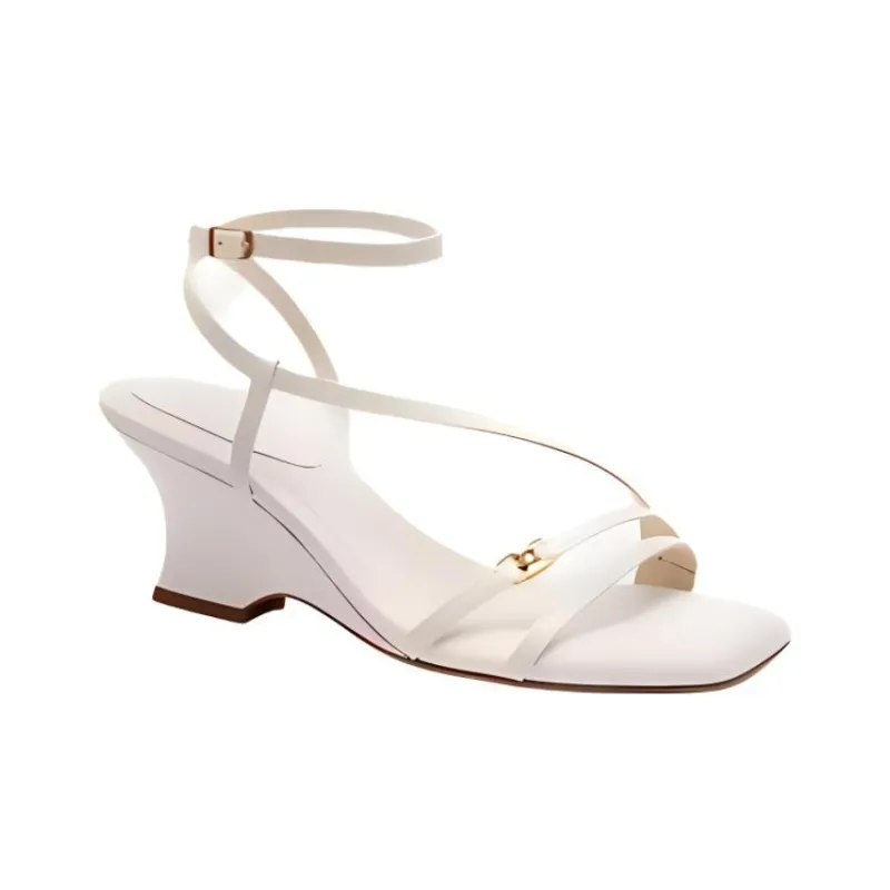 COACH Cait One Strap Sandals 6.5cm Women's White-2