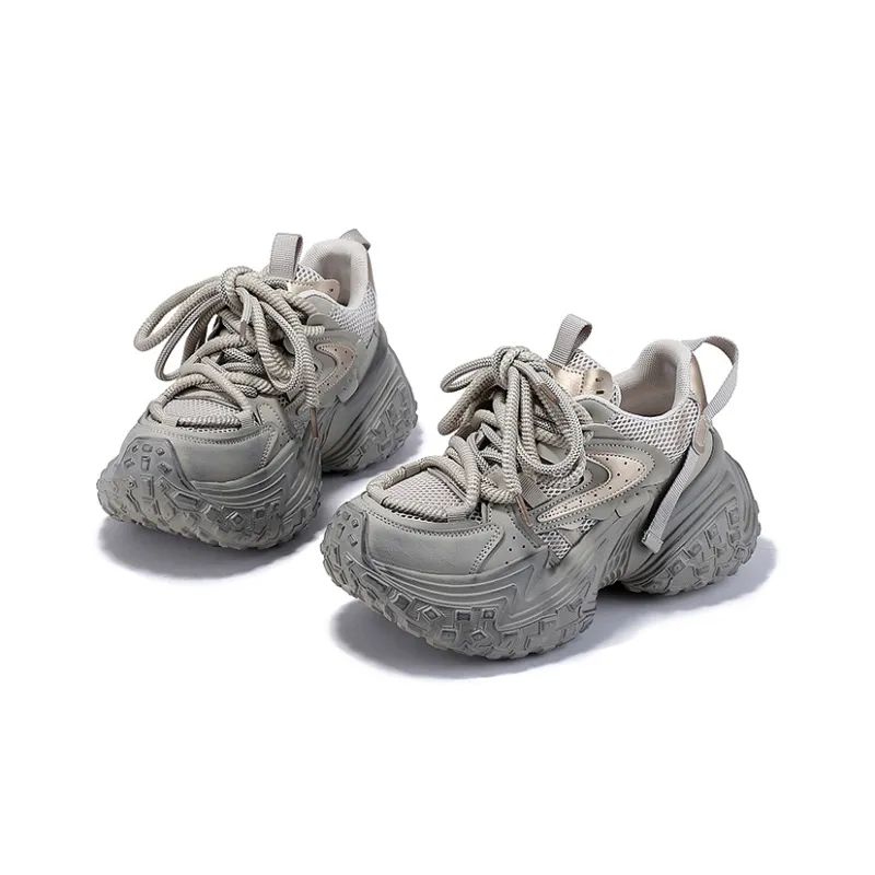 SELAIYA Anti Slip And Wear Resistant Height Increasing Low Top Chunky Sneakers Women's-2
